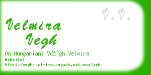 velmira vegh business card